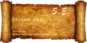 Striker Emil névjegykártya